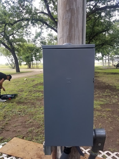 Detail of electrical work completed in San Angelo