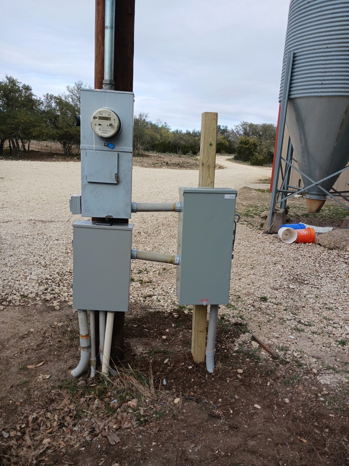 Meter base and electrical service on a rural property